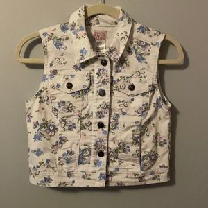 Floral Denim Vest
